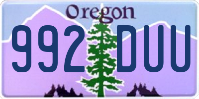 OR license plate 992DUU