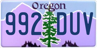 OR license plate 992DUV