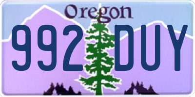 OR license plate 992DUY