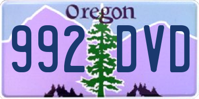 OR license plate 992DVD