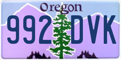 OR license plate 992DVK