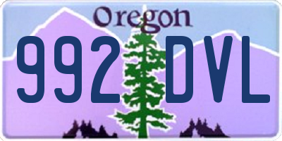 OR license plate 992DVL