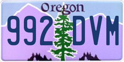 OR license plate 992DVM