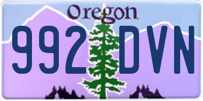 OR license plate 992DVN