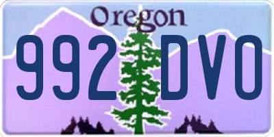 OR license plate 992DVO