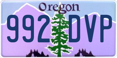OR license plate 992DVP