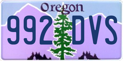 OR license plate 992DVS