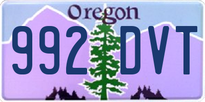 OR license plate 992DVT