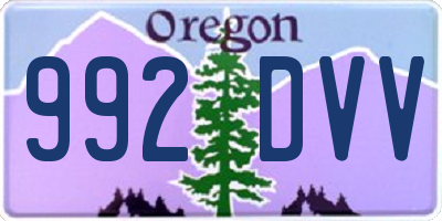 OR license plate 992DVV