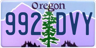 OR license plate 992DVY