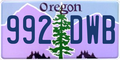 OR license plate 992DWB