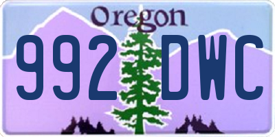 OR license plate 992DWC
