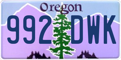 OR license plate 992DWK