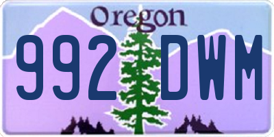 OR license plate 992DWM