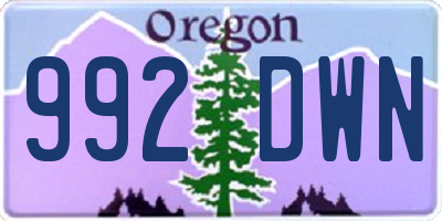 OR license plate 992DWN