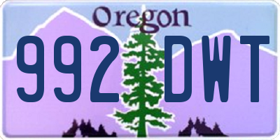 OR license plate 992DWT
