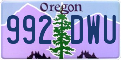 OR license plate 992DWU
