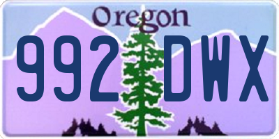 OR license plate 992DWX