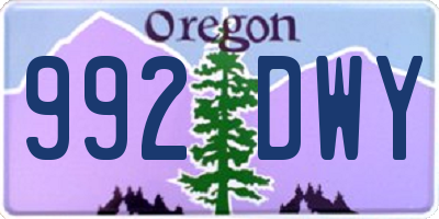 OR license plate 992DWY