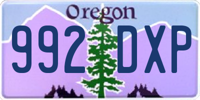 OR license plate 992DXP