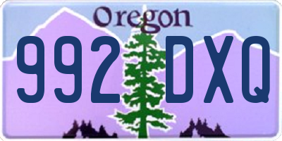 OR license plate 992DXQ