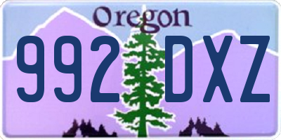 OR license plate 992DXZ