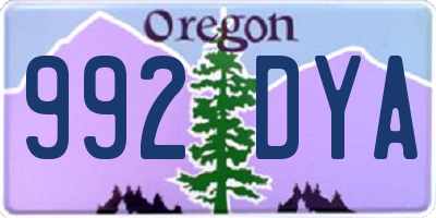 OR license plate 992DYA