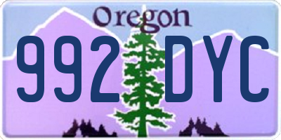 OR license plate 992DYC