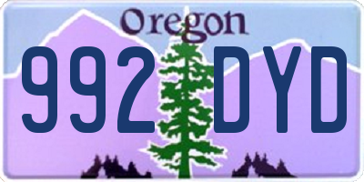 OR license plate 992DYD