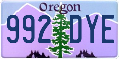 OR license plate 992DYE