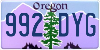 OR license plate 992DYG