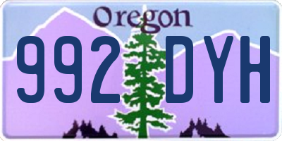 OR license plate 992DYH