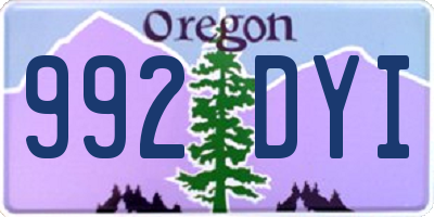 OR license plate 992DYI