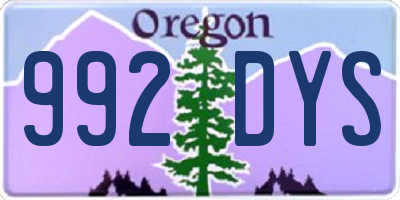 OR license plate 992DYS