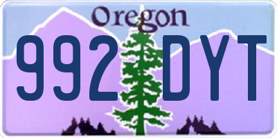 OR license plate 992DYT