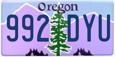OR license plate 992DYU
