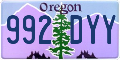 OR license plate 992DYY