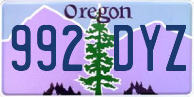 OR license plate 992DYZ