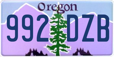 OR license plate 992DZB