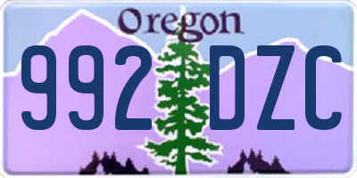 OR license plate 992DZC