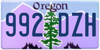 OR license plate 992DZH