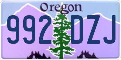 OR license plate 992DZJ