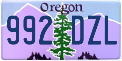 OR license plate 992DZL