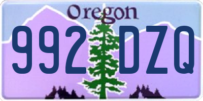 OR license plate 992DZQ