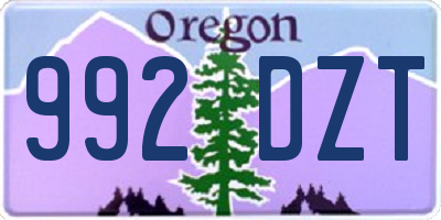 OR license plate 992DZT