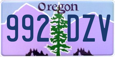 OR license plate 992DZV