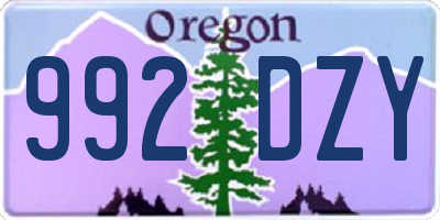 OR license plate 992DZY