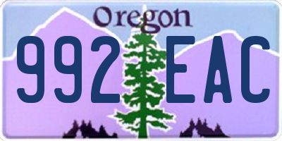 OR license plate 992EAC