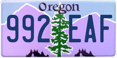 OR license plate 992EAF