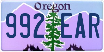 OR license plate 992EAR
